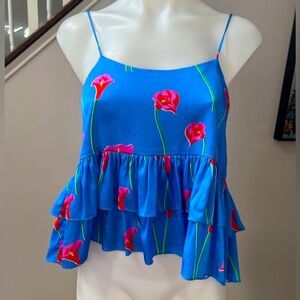 Caroline Constas Blue silk Tank XS